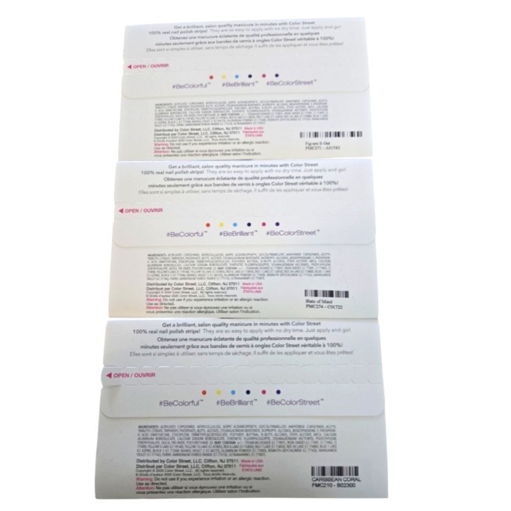 NIP COLOR STREET NAIL POLISH STRIPS LOT OF THREE W/DISCOUNT SHIPPING - Picture 2 of 5